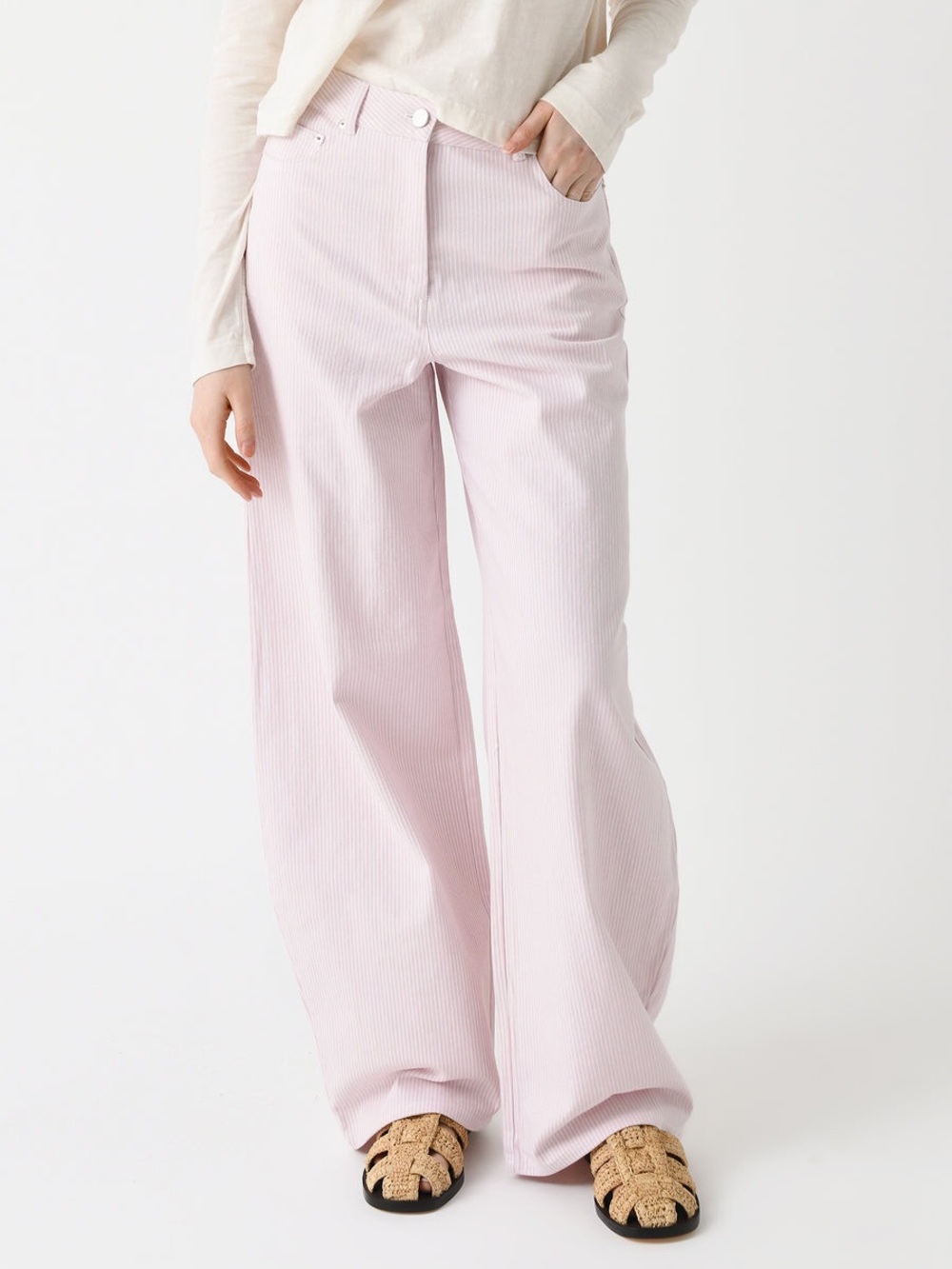 REMAIN Birger Christensen Pink Stripe Cocoon Pants Sz 30 US 10